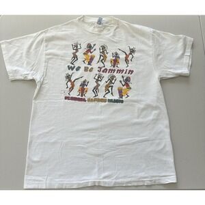 Vintage We Be Jammin Shirt Mens Large St Thomas Dance Drum 90s Hanes Beefy USA
